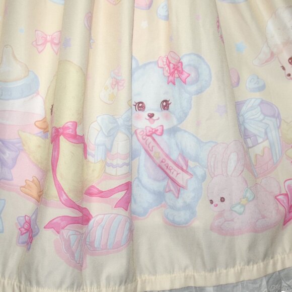 Lolita Dress Dolls Party Animal Toys Teddy Bear Print Bunny Embroidery JSK L - Picture 2 of 9
